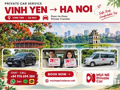 Vinh Yen to Ha Noi Private Car